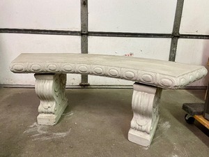 lot 235 image: Excellent Heavy Cement Garden Bench