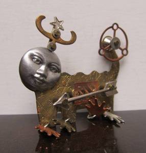 Wonderful Sterling Silver Copper Brass Mixed Metal Sculptural Brooch by Beth Piver