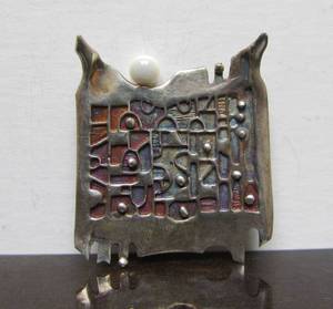 Vintage Brutalist Sterling Silver Designer wMoonstone by Jim McConnell