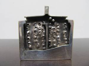 Vintage Signed GLANZER Sterling Silver Brutalist Pendant