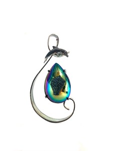 Beautiful Sterling Silver Pendant Necklace wDolphin