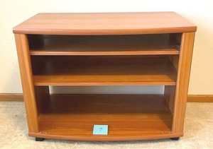 lot 9 image: Wooden Rolling UtilityTV Cart in Good Condition - BRING HELP TO REMOVE.  NO ON-SITE PAYMENTS ACCEPTED