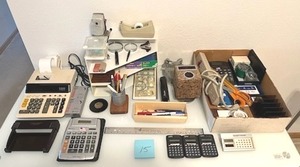 lot 15 image: Office Supplies Lot including Canon P1010-D Electronic Calculator (PAY ONLINE BEFORE PICK-UP)