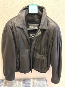 lot 51 image: Kenneth Cole Reaction Black Leather Coat (Mens XL) - NO ONSITE PAYMENTS