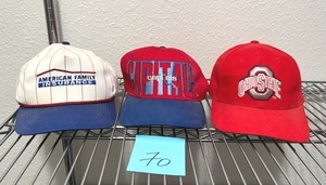 lot 70 image: Vintage Snapback Hat Lot including Starter Washington Capitals and Ohio Buckeyes (PAY ONLINE BEFORE PICK-UP)