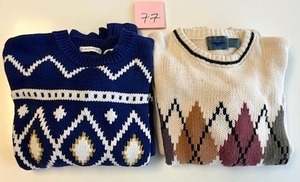 lot 77 image: Mens Vintage Sweater Lot (Size L) - NO ON-SITE PAYMENTS