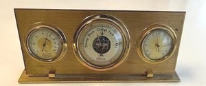lot 93 image: Vintage Lufft (Made in Germany) Barometer Hygrometer Temperature Solid Brass (8.25 W x 3.5 T) - PAY ONLINE BEFORE PICK-UP