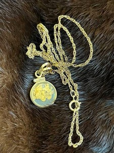 lot 106 image: Vintage 14K Stamped with Floating Nuggets 11 Pendant Necklace in Nice Condition - NO ONSITE PAYMENTS ACCEPTED