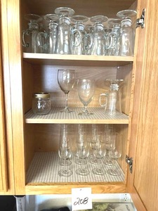lot 208 image: Kitchen Cabinet Contents - NO ONSITE PAYMENTS ACCEPTED