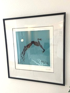 lot 226 image: Arc of a Diver Signed Art Print (Tony Wright) - 27 x 29 (NO ONSITE PAYMENTS.  PAY ONLINE BEFORE PICK-UP)