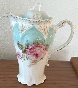 lot 294 image: Vintage 9 Floral Porcelain Pitcher - PAY ONLINE BEFORE PICKUP