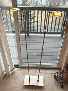 lot 298 image: MCM 50 Chrome Floor LampReading Light - Very Heavy - BRING HELP TO REMOVE.  PAY ONLINE BEFORE PICK-UP