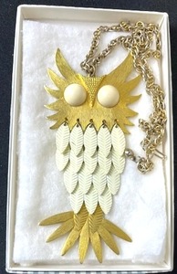 lot 326 image: Vintage MCM Owl Pendant Necklace (Owl is 5.25 Long) - PAY ONLINE BEFORE PICKUP.  NO ONSITE PAYMENTS ACCEPTED
