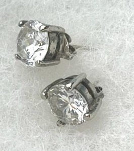 lot 329 image: Vintage Faux Diamond Earrings with 925 Sterling Silver Earring Backs - PAY ONLINE BEFORE PICKUP