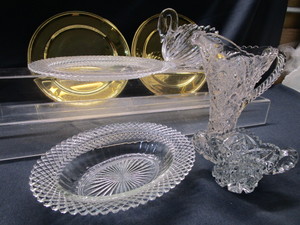 lot 33 image: Pressed & Leaded Glass