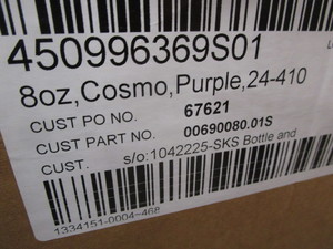 lot 261 image: Purple PET 8oz bottles - Case