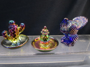 lot 37 image: Blue Carnival Turkey, Pineapple, Cacti