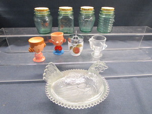 lot 59 image: Nesting Hens, Coddlers, Spice Jars