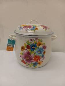 lot 43 image: NEW PIONEER WOMEN BREEZY BLOSSOM 12QT STOCK POT WITH LID