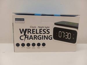 lot 64 image: NEW SMART ALARM CLOCK WITH WIRELESS CHARGER