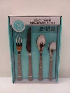 lot 73 image: NEW MARTHA STEWART 16-PIECE FLATWARE SET