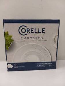 lot 79 image: NEW CORELLE 12PC EMBOSSED DINNERWARE SET
