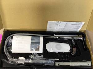 lot 5 image: MOEN Genta Single Handle Single Hole Bathroom Faucet in Chrome Customer Returns See Pictures