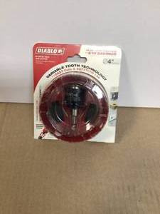 lot 8 image: DIABLO 4 in. Bi-Metal Hole Saw with SnapLock Plus Mandrel System  Customer Returns See Pictures