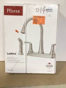 lot 21 image: Pfister Ladera 2-Handle Standard Kitchen Faucet with Optional Side Sprayer in Spot Defense Stainless Steel  Customer Returns See Pictures