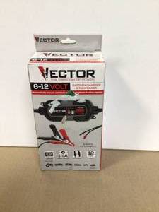 lot 43 image: VECTOR 1.5 Amp Battery Charger, Battery Maintainer, Trickle Charger, 6V and 12V, Fully Automatic Customer Returns See Pictures
