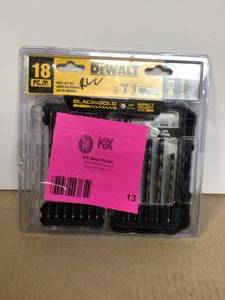 lot 13 image: DEWALT Black and Gold Impact Ready Metal Drill Bit Set (18-Piece)  Customer Returns See Pictures