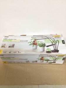 lot 51 image: Feit Electric 29.5 in. 4 Flexible Head 40-Watt Clamp Mount White LED 3 Adjustable Spectrum Plant Grow Light, White Adjustable Light Customer Returns See Pictures