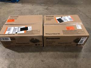 Lot of 2 Panasonic WhisperValue DC Pick-A-Flow 50, 80 or 100 CFM Ceiling or Wall Low Profile Housing Depth Energy Star Bath Exhaust Fan  Customer Returns See Pictures