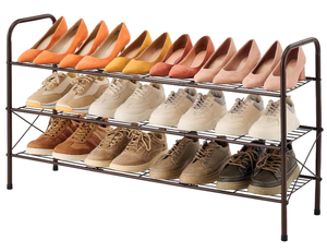 lot 133 image: Hoctieon 3 Tier Durable Mesh Style Shoe Rack