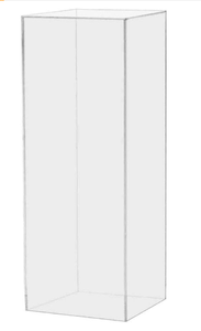 lot 161 image: Display Cube Pedestal Tall One Piece Riser 12 x 12 x 32 Acrylic
