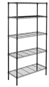 lot 164 image: Amazon Basics 5-Shelf Adjustable, Heavy Duty Storage Shelving Unit Steel Organizer Wire Rack, Black, 36 L x 14 W x 72 H