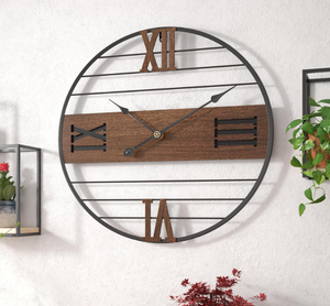 lot 175 image: DAYDAYART Modern Wood Walnut Dial Wall Clock, 20