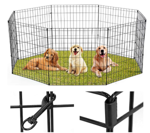 lot 177 image: Puppy Playpen Pet Playpen 8-Panels Dog Fence Outdoor Indoor 24