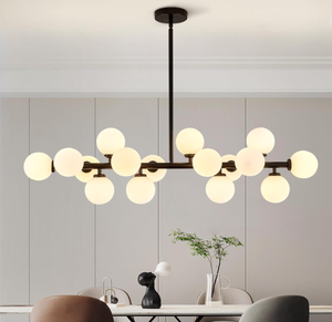 lot 34 image: APBEAMLighting Dining Room Chandelier Over Table Black Globe Chandelier
