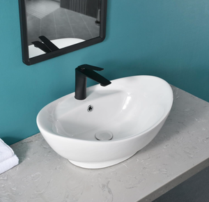 lot 35 image: Davivy Oval Vessel Sink with Pop Up Drain