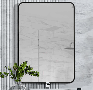 lot 220 image: Aldado Black Bathroom Wall Mirror,Vanity Mirror, Brushed Matte Black
