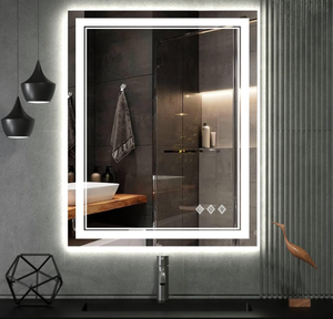 lot 222 image: VanPokins LED Bathroom Mirror, Gradient Front and Backlit LED Mirror for Bathroom