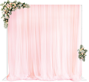 lot 229 image: Fomcet 10FT x 10FT Backdrop Stand Heavy Duty with Base, White Portable Adjustable Pipe and Drape Backdrop Stand Kit