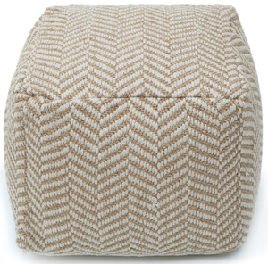 lot 230 image: WOVEN ST. Square Pouf - Hand-Woven - Large Funiture Pouf - Footrest, Floor Chair, Ottoman Pouf