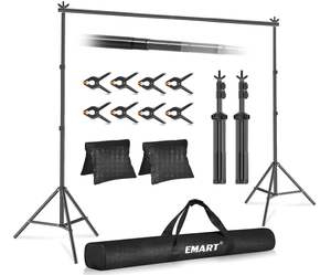 lot 242 image: Emart Backdrop Stand 10x7ft(WxH) Photo Studio Adjustable Background Stand Support Kit