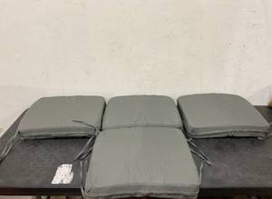 lot 223 image: LOT OF 4 Grey Patio Chair Cushions  19 X 16