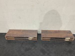 lot 234 image: LOT OF 4 Brown Floating Shelves