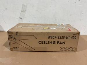 lot 44 image: WINGBO 52 DC Flush Mount Ceiling Fan with Light and Remote Control