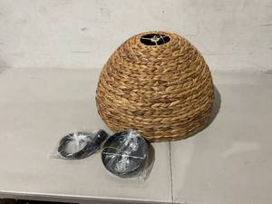 lot 332 image: Hand Woven Rattan Pendant Light