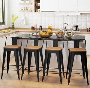 lot 70 image: WENTMENT Metal Bar Stools Set of 4 Counter Height Bar Stools Barstools with Removable Back
